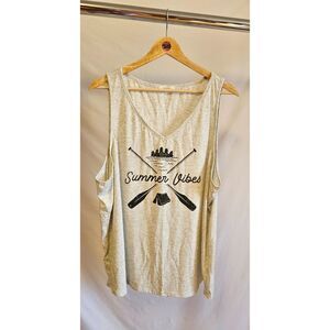 Maurices Summer Vibes Gray Tank Top Women's Plus Size 2